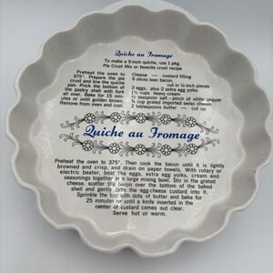Vtg Quiche au Fromage Pie Plate Tart Pan Fluted Ruffled Edge California Pottey